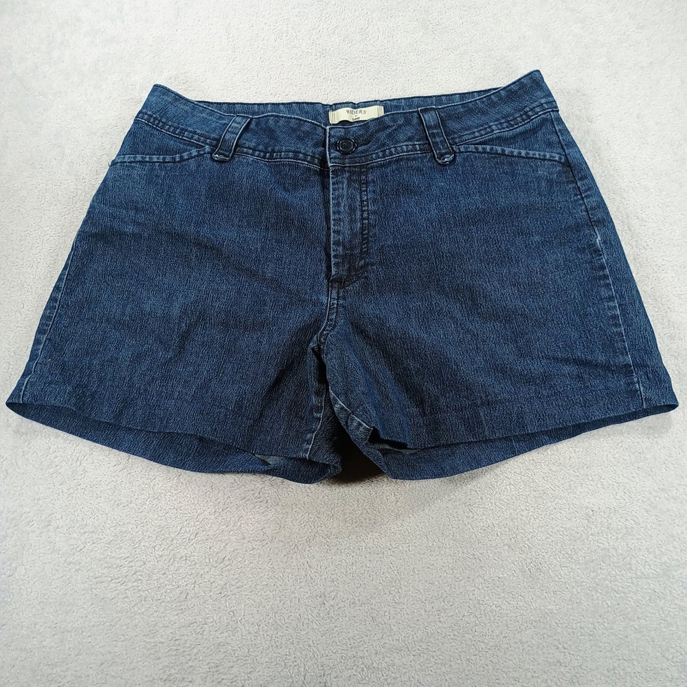 Riders by Lee Womens Denim Shorts Dark Wash 12 Mid Rise Casual Jean Shorts